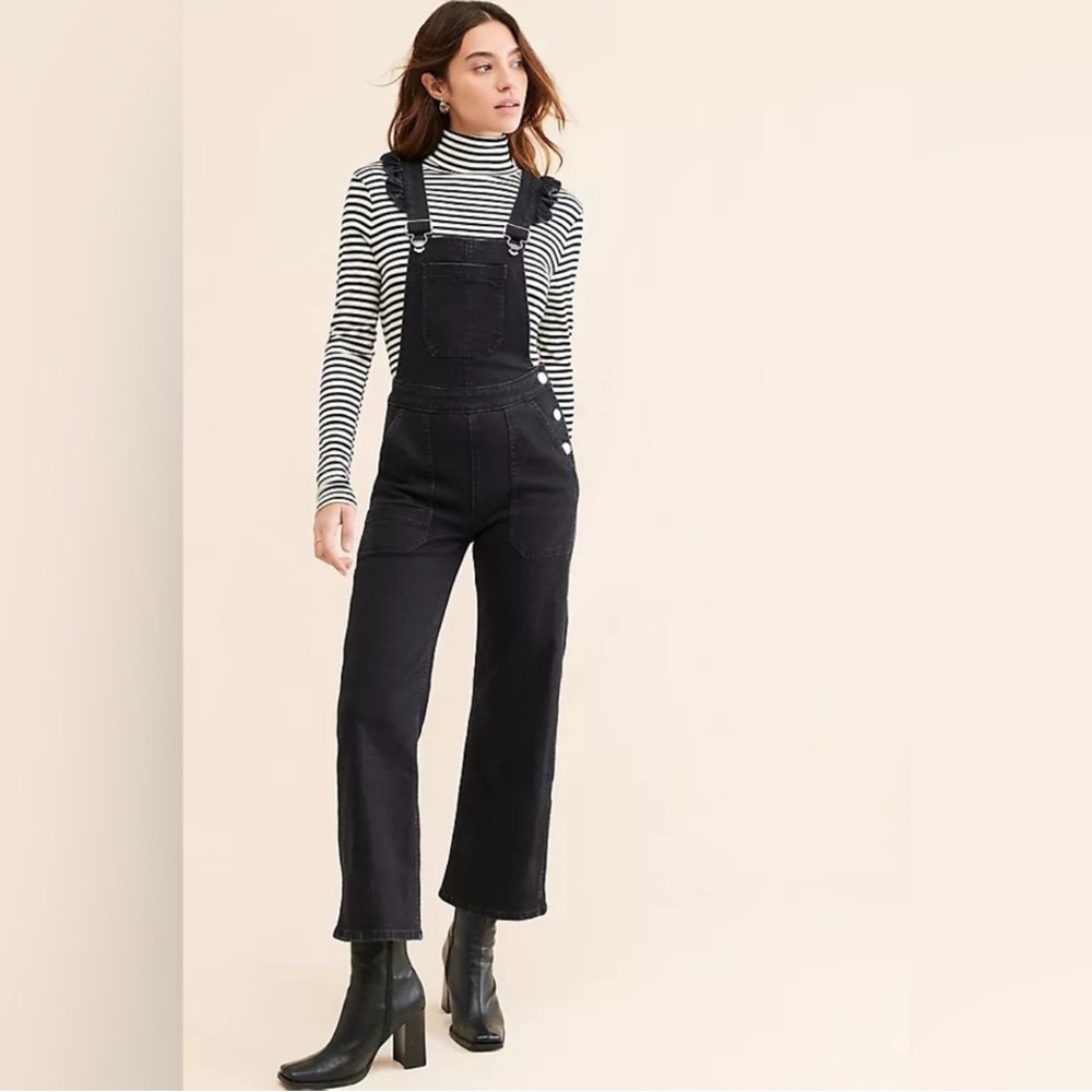 Women's Black Denim Overalls